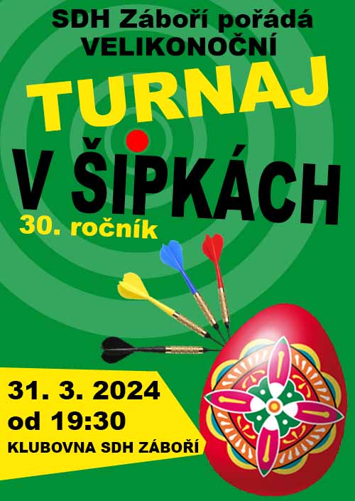 Velikonoční turnaj v šipkách 2024